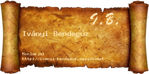 Iványi Bendegúz névjegykártya